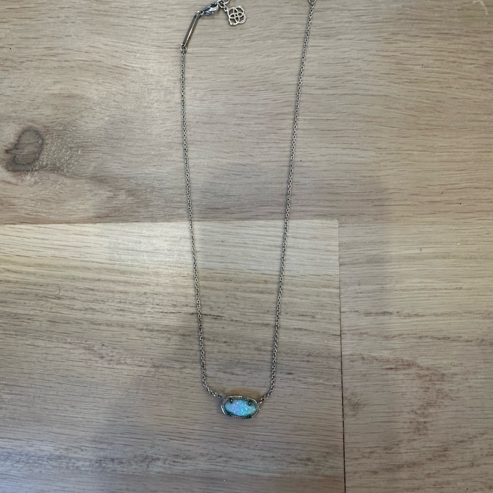 Kendra Scott Gold Necklace with Blue Stone